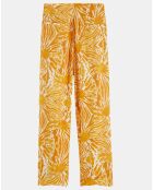 Pantalon fluide tie & dye imprimé jaune