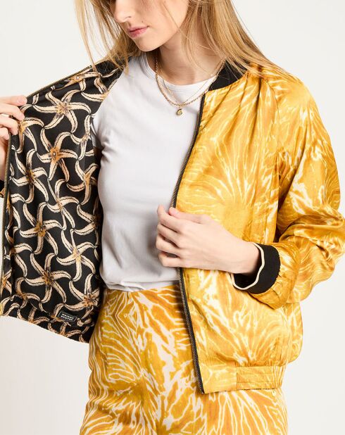 Bombers réversible  print étoile de mer jaune/noir