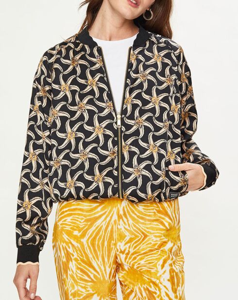 Bombers réversible  print étoile de mer jaune/noir