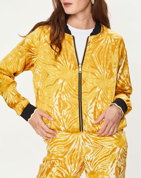 Bombers réversible  print étoile de mer jaune/noir