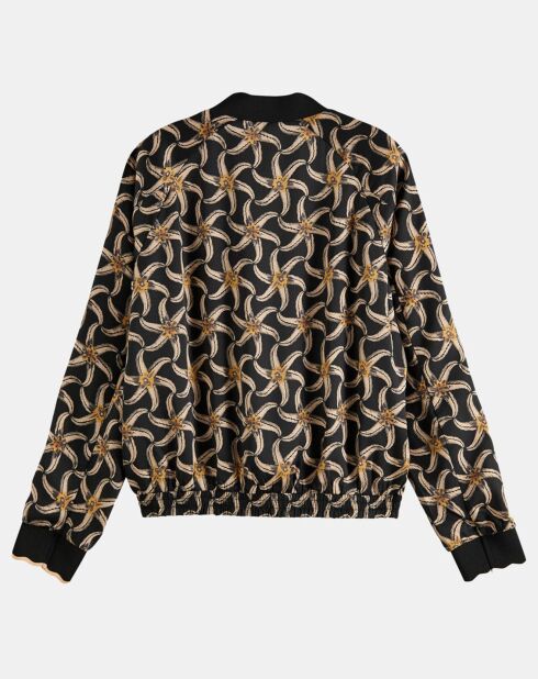 Bombers réversible  print étoile de mer jaune/noir