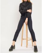 Pantalon de Costume en Laine mélangée motif écailles bleu foncé