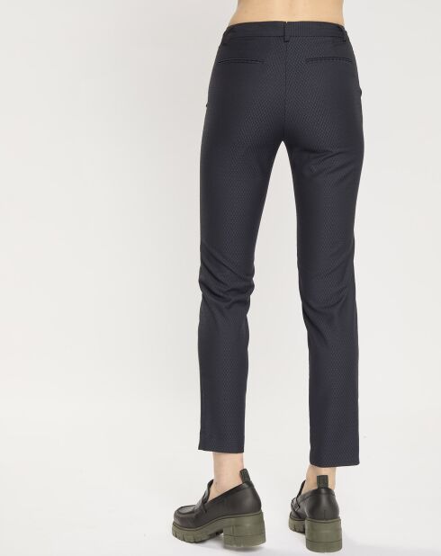 Pantalon de Costume en Laine mélangée motif écailles bleu foncé
