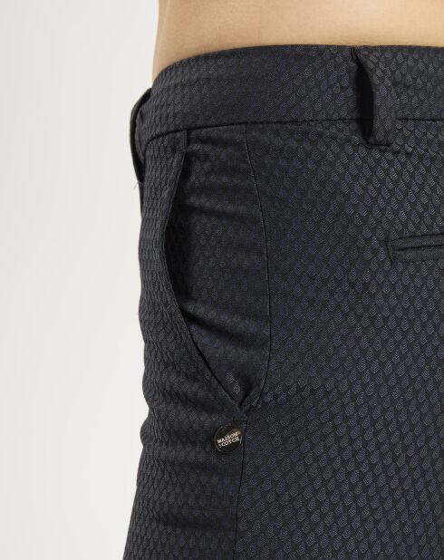 Pantalon de Costume en Laine mélangée motif écailles bleu foncé