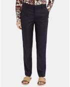 Pantalon de Costume en Laine mélangée motif écailles bleu foncé