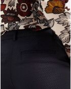 Pantalon de Costume en Laine mélangée motif écailles bleu foncé