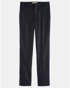Pantalon de Costume en Laine mélangée motif écailles bleu foncé