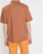 Chemise Print Hexagone orange foncé