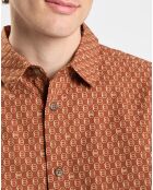 Chemise Print Hexagone orange foncé