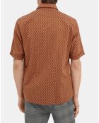 Chemise Print Hexagone orange foncé
