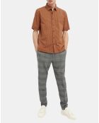 Chemise Print Hexagone orange foncé