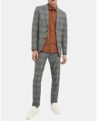 Chemise Print Hexagone orange foncé