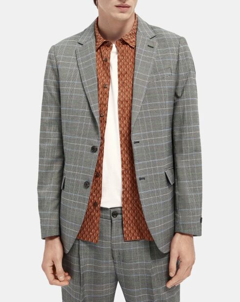 Veste Prince de Galles 2 Boutons gris moyen