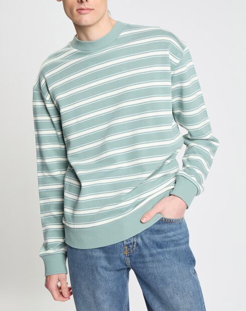 Sweat Rayé bleu/gris