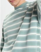 Sweat Rayé bleu/gris
