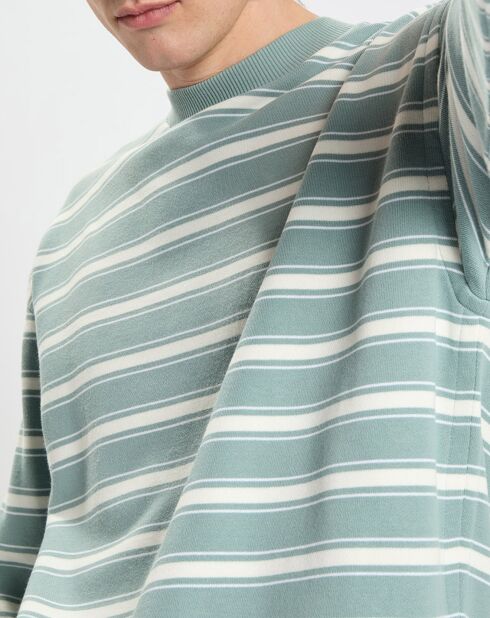 Sweat Rayé bleu/gris