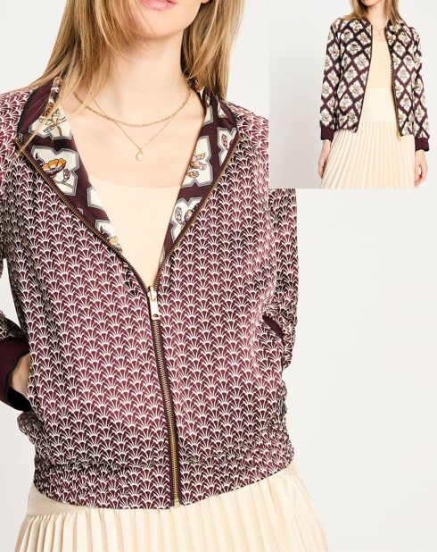 Bombers réversible Encart à Fleurs marron
