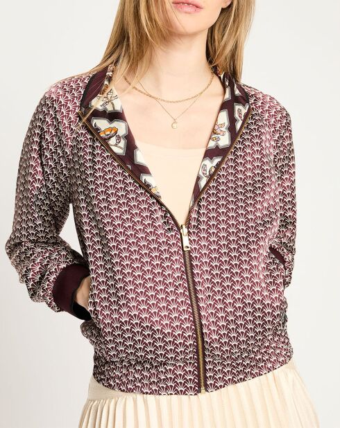 Bombers réversible Encart à Fleurs marron