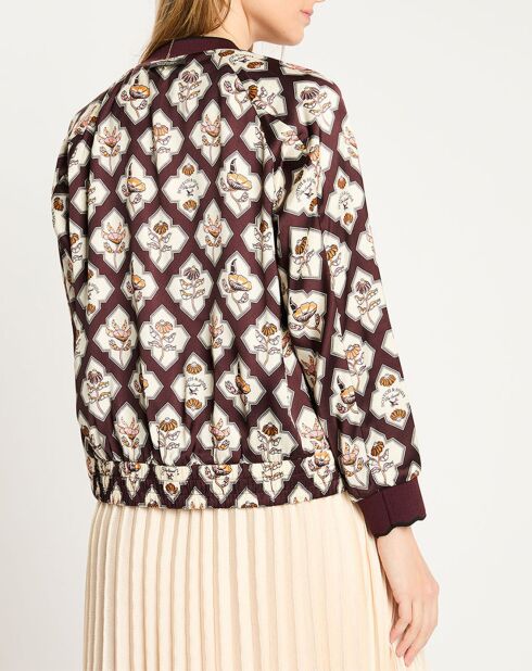 Bombers réversible Encart à Fleurs marron