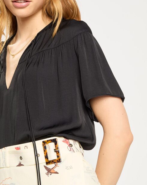 Blouse Lacet noire