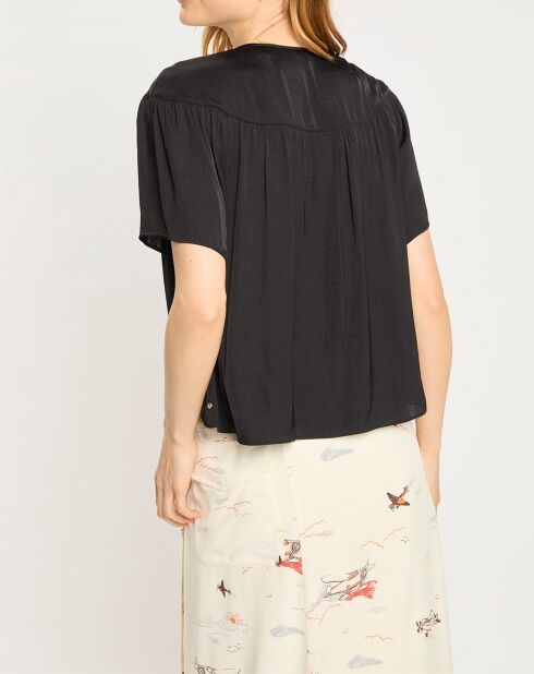 Blouse Lacet noire