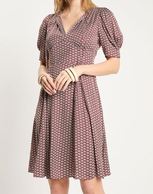 Robe Micro Print rouge foncé