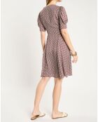 Robe Micro Print rouge foncé