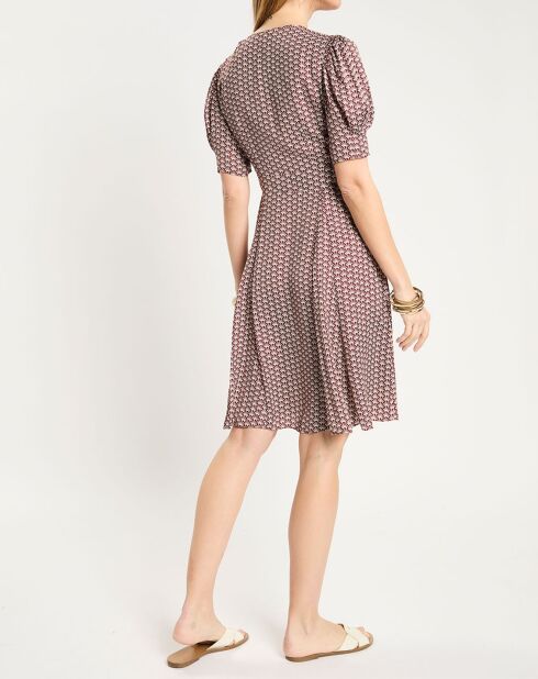 Robe Micro Print rouge foncé