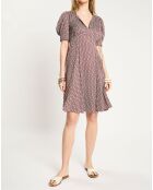 Robe Micro Print rouge foncé