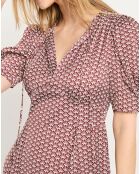 Robe Micro Print rouge foncé