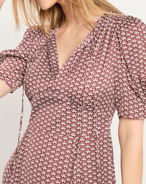 Robe Micro Print rouge foncé