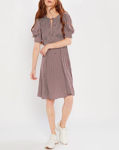 Robe Micro Print rouge foncé