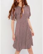 Robe Micro Print rouge foncé