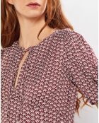 Robe Micro Print rouge foncé