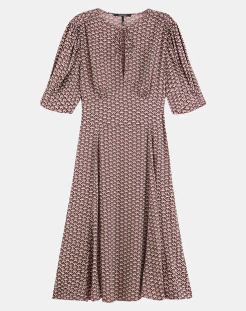 Robe Micro Print rouge foncé