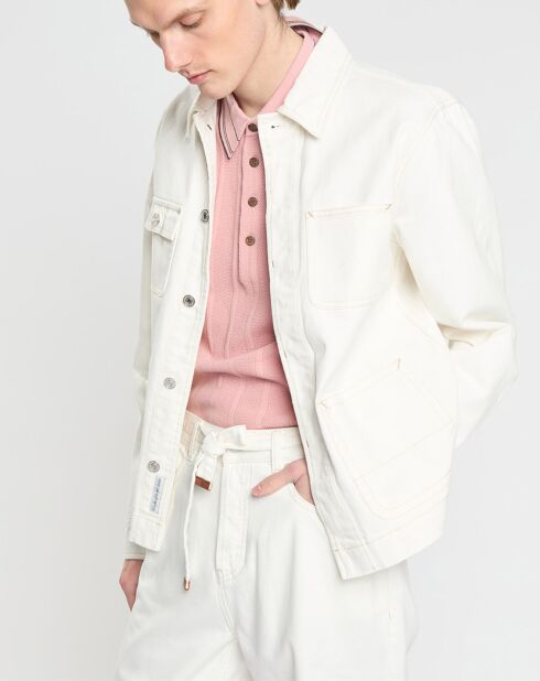 Veste en Coton Biologique Worker blanche
