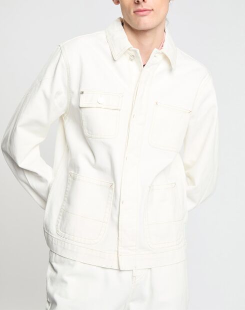 Veste en Coton Biologique Worker blanche