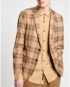 Blazer 2 Boutons prince de galles marron/noir