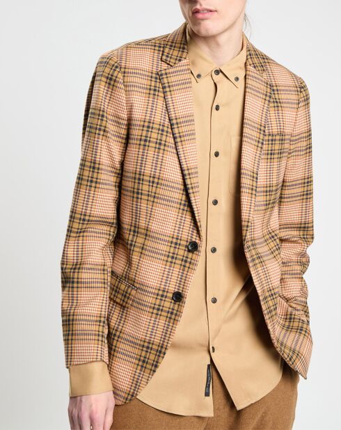Blazer 2 Boutons prince de galles marron/noir