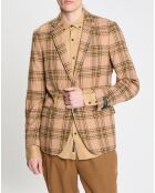 Blazer 2 Boutons prince de galles marron/noir