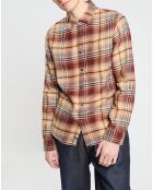 Chemise 100% Lin à carreaux Aspet Flannel marron