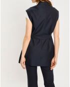 Gilet blazer sans manches bleu foncé