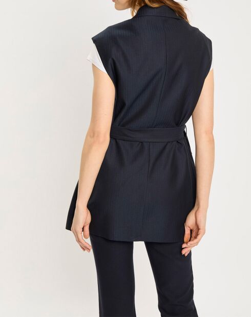 Gilet blazer sans manches bleu foncé