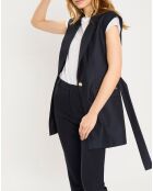 Gilet blazer sans manches bleu foncé