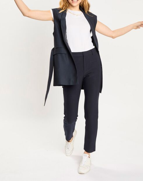 Gilet blazer sans manches bleu foncé