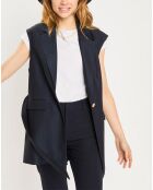 Gilet blazer sans manches bleu foncé