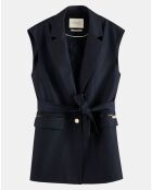Gilet blazer sans manches bleu foncé