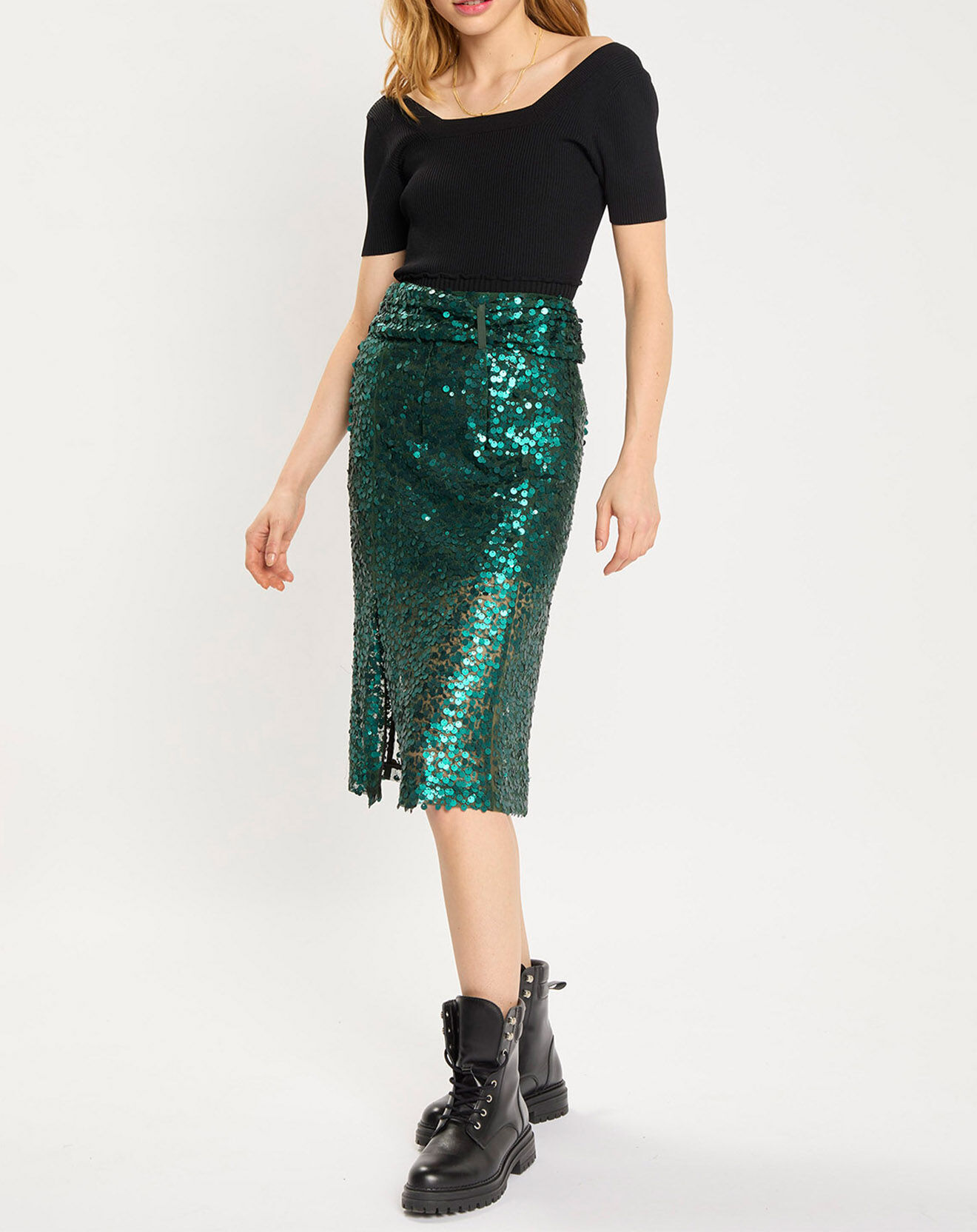 Marks & Spencer SEQUIN - Jupe trapèze - pink/rose