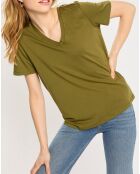 T-Shirt Lurex Epaule kaki