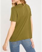 T-Shirt Lurex Epaule kaki